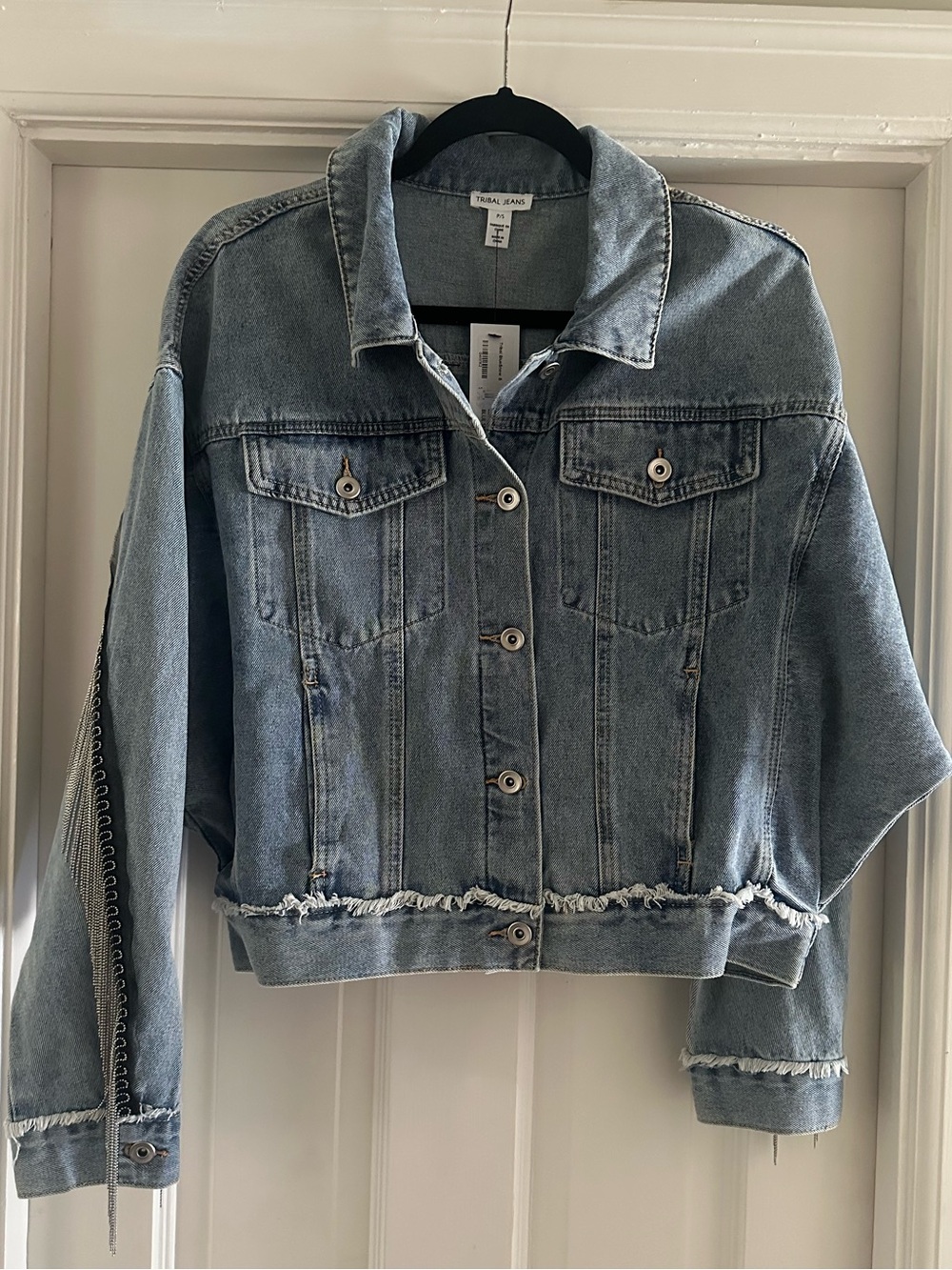 Tribal Jeans Light Blue Cropped Denim Jacket